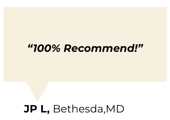 "100% recommend!" JP